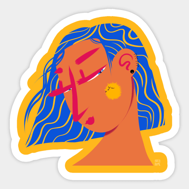 Kissed by the sun and her hair is the ocea Sticker by naydui
